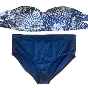 Liz Claiborne Blue 2 Piece Bikini Set